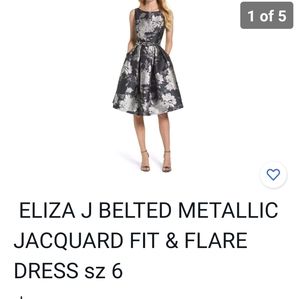 Eliza J metallic jacquard dress